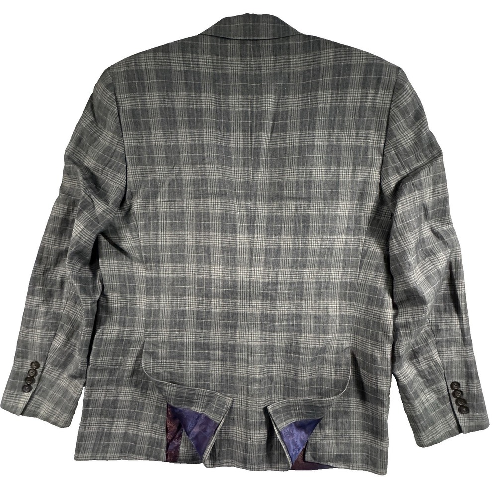 Ted Baker London‎ Endurance Linen Sport Coat Men's 44R Gray Plaid Jeff SPJ Lined - Picture 5 of 9